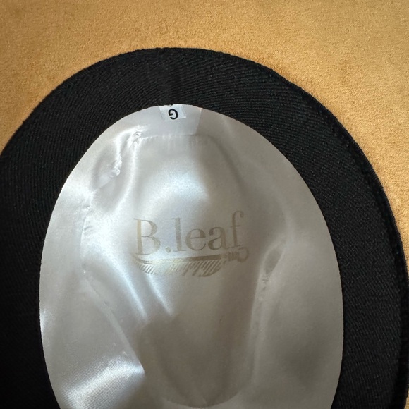 Tan Fedora Hat with Black Ribbon and Studded Brim